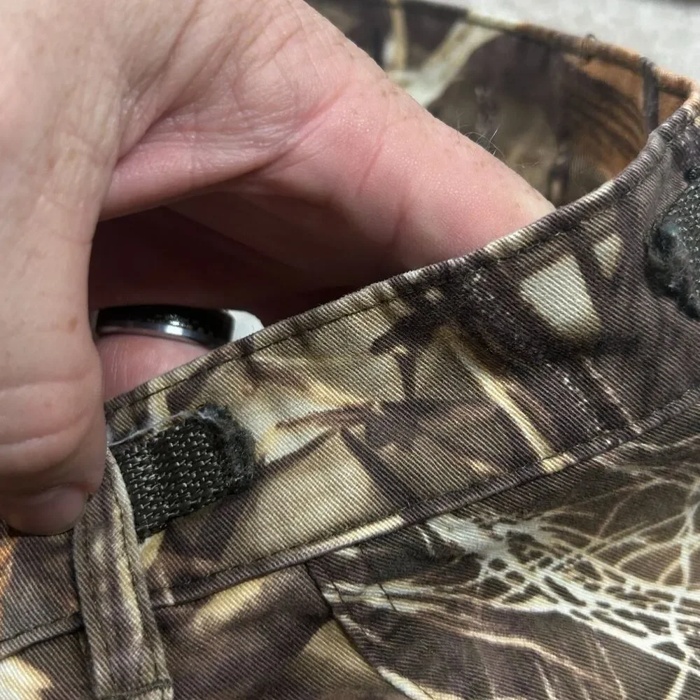 Game Winner Hunting Pants Mens 3XL Brown Black Tapered Leg Cotton Cargo Pockets